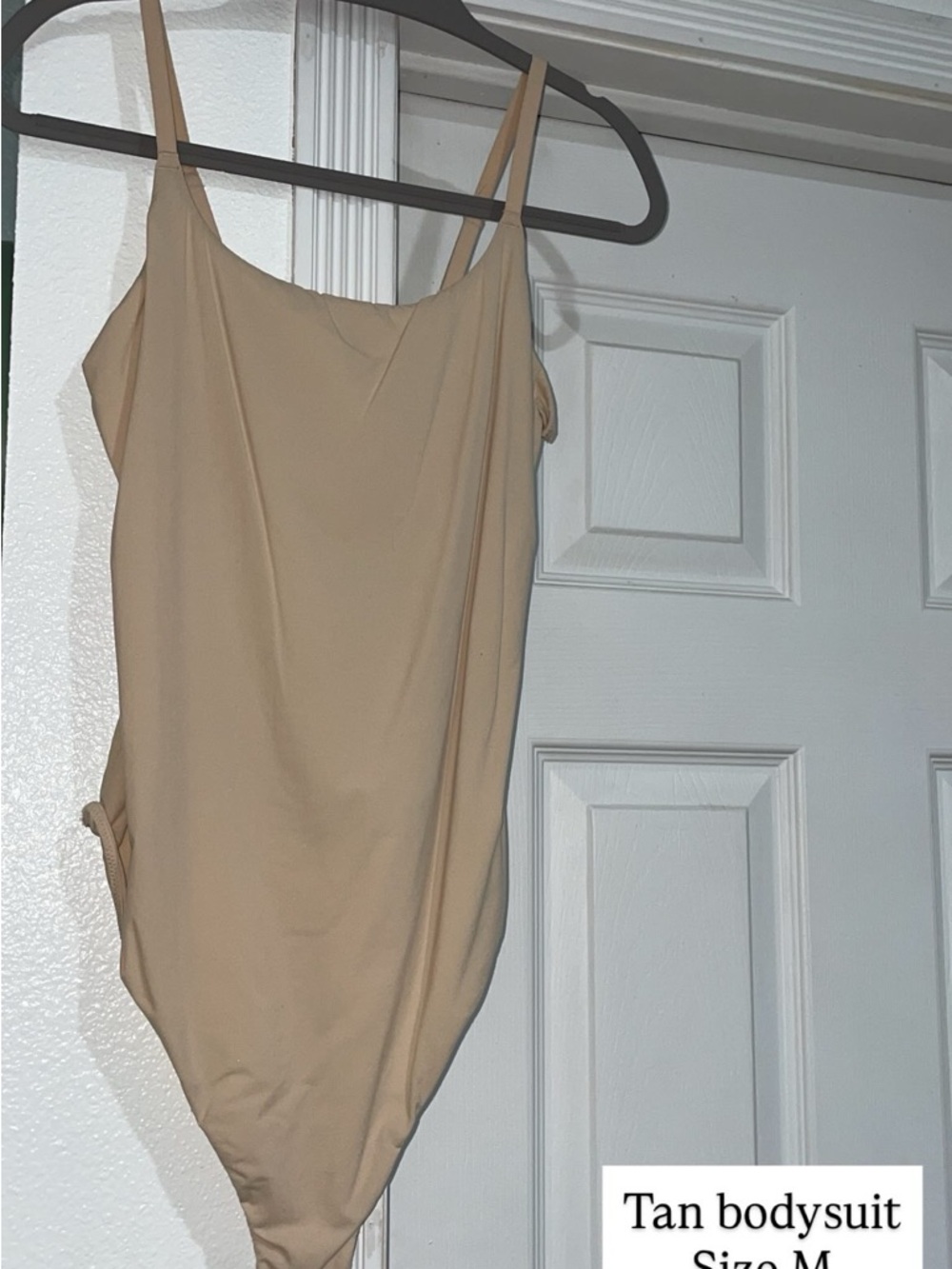 Tan Women’s Slim Fit Bodysuit - Classic Spaghetti Strap